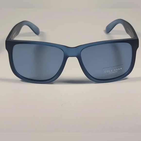NWOT-Cole Haan-55mm Polarized Matte Square Sunglasses- matte blue - Picture 1 of 8